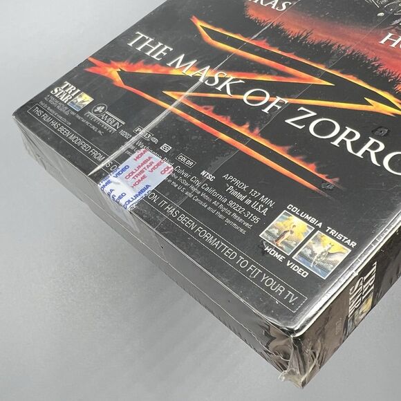 The Mask of  Zorro VHS 1998 Anthony Hopkins Tri Star Watermarks -Factory SEALED - Picture 10 of 10